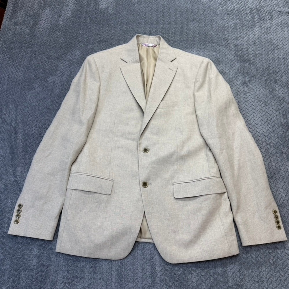 Robert Graham Sport Coat Men 40R Modern Fit Tan 100% Linen Paisley Lining Canada